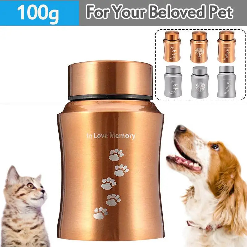 Stainless Steel Tree Pet Urn – Memorial Keepsake for Cat and Dog Ashes