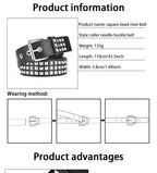 Punk Pyramid Rivet Belt – Metal Studded Hardware for Unisex Y2K Fashion