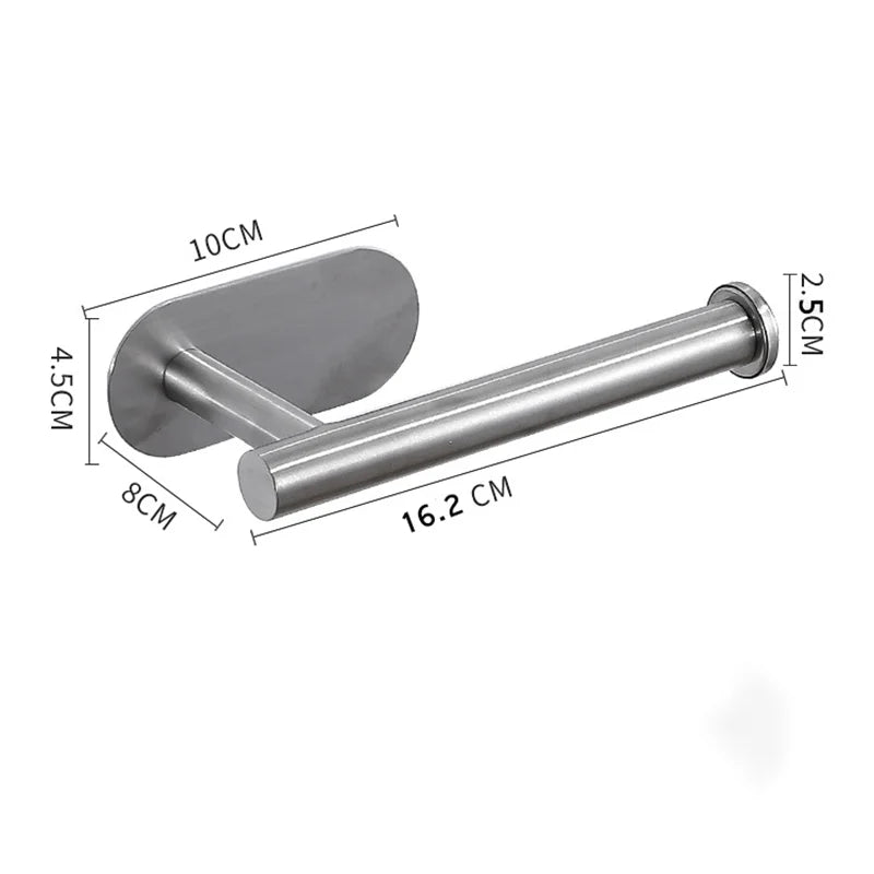 Stainless Steel Paper Towel Holder – Adhesive Wall Mount for Kitchen