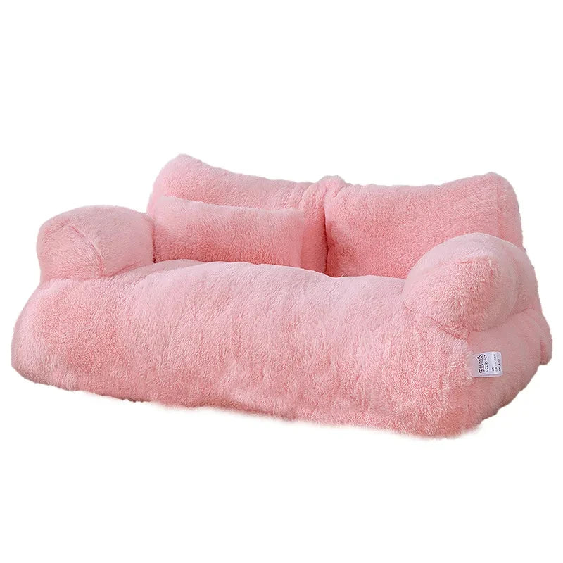 Plush Cat Bed Sofa – Warm Winter Nest for Small Dogs and Cats