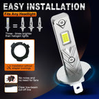 H1 LED Headlight Bulbs – 150W High Power Fog Lamps for Automotive Driving
