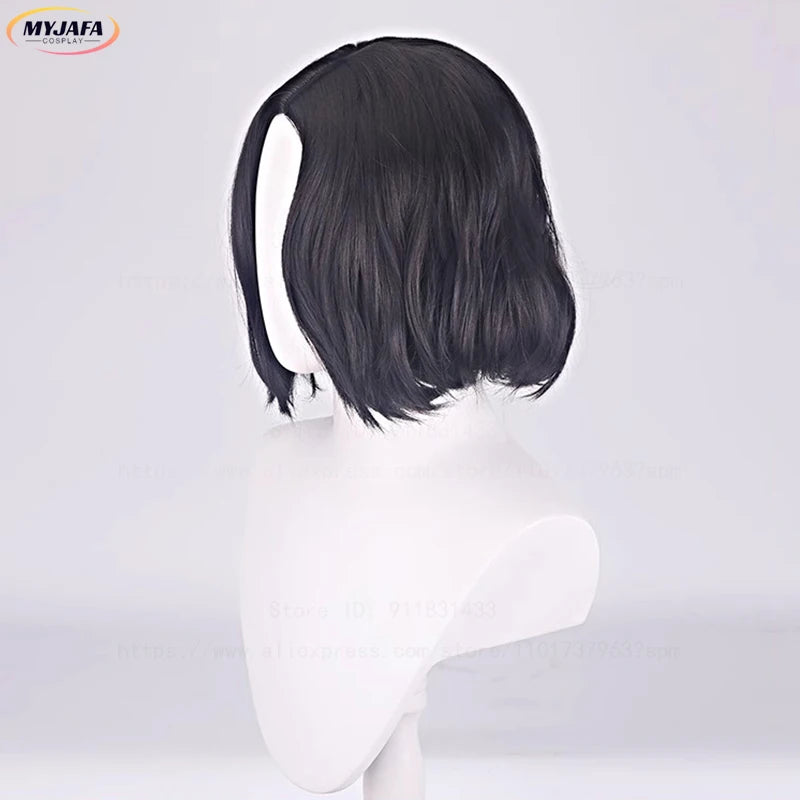 Short Black Curly Synthetic Wig – Severus Snape Cosplay for Halloween