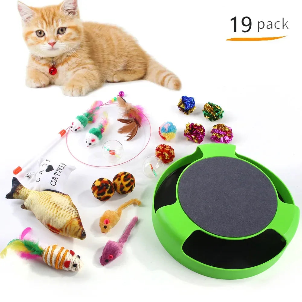 Interactive Cat Play Tunnel – Foldable Mouse and Fish Toy Set for Pets