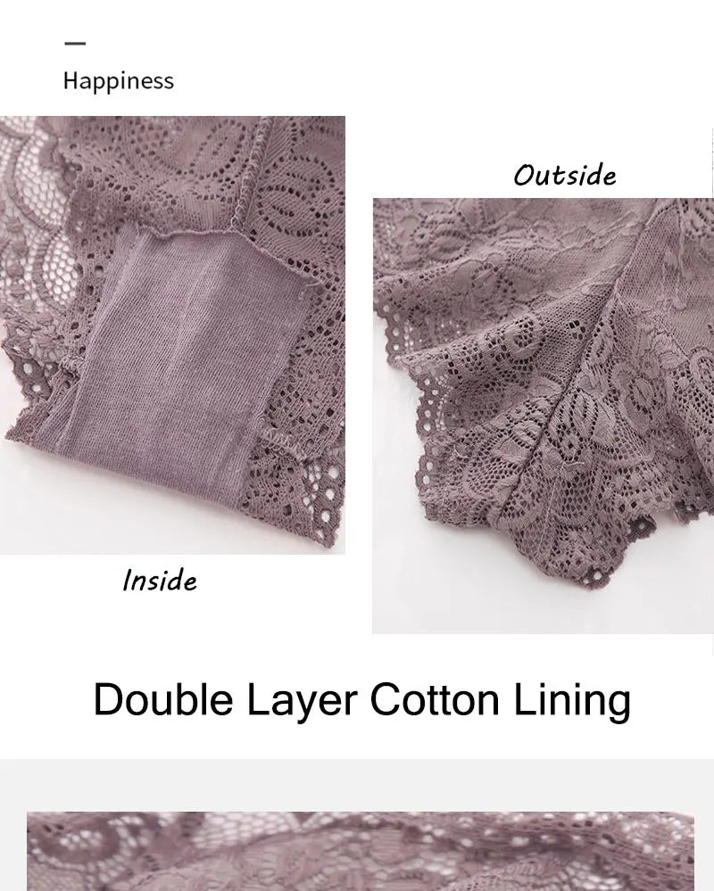 Floral Lace Panties – Sexy V-Waist Breathable Underwear for Women