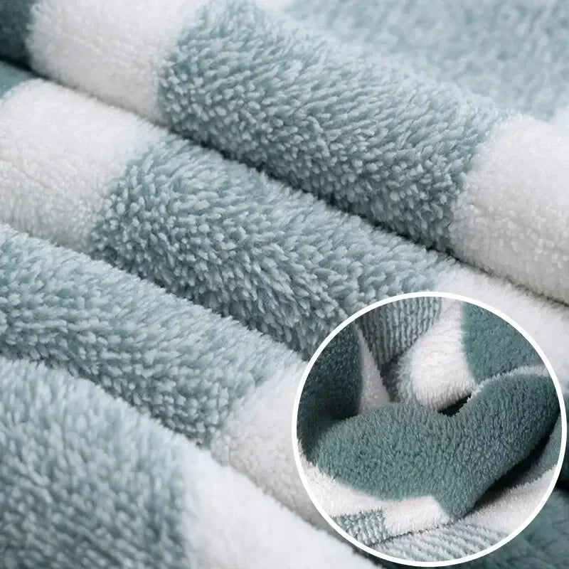 Striped Cotton Towel Set – Absorbent Quick-Dry Fabric for Bathroom Decor
