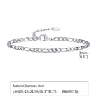 Stainless Steel Link Chain Bracelet – Stackable Silver Jewelry for Women
