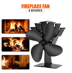 4 Blade Heat Powered Stove Fan – Eco Friendly Wood Burner for Winter Heating