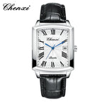 Quartz Couple Watches – Waterproof Leather Calendar Wristwatch for Daily Wear