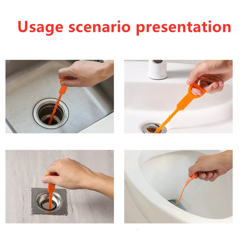 Drain Snake Hair Clog Remover – Flexible Sewer Tool for Bathroom Sink Blockages