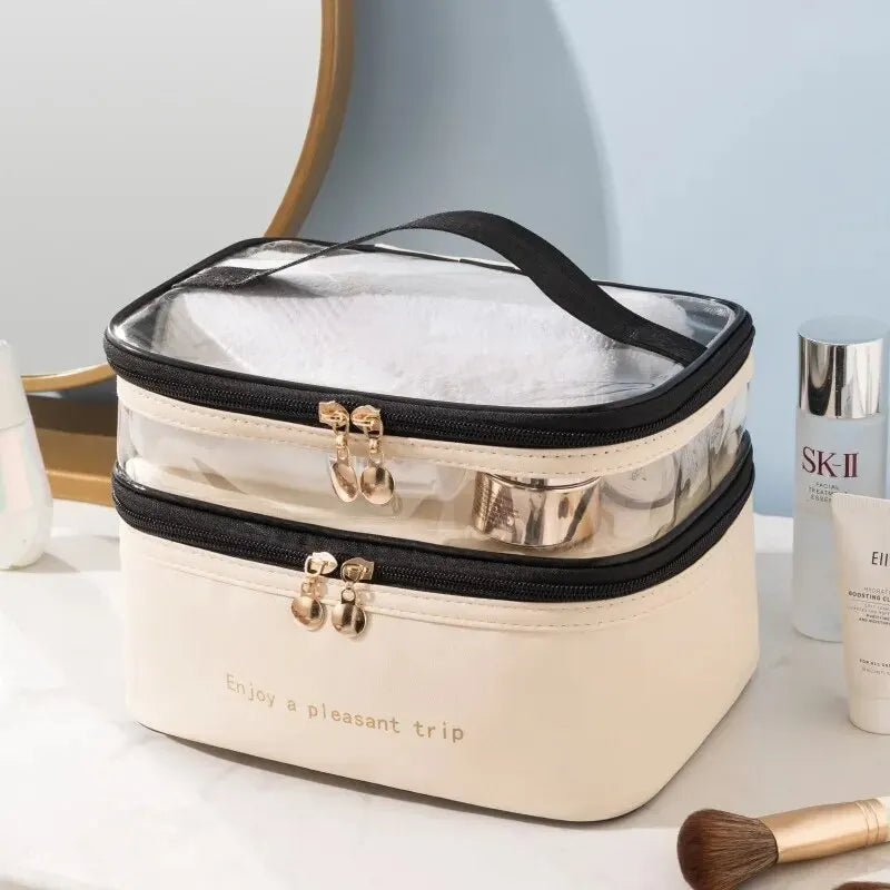 Portable Waterproof Makeup Bag – Large Capacity Travel Organizer for Toiletries