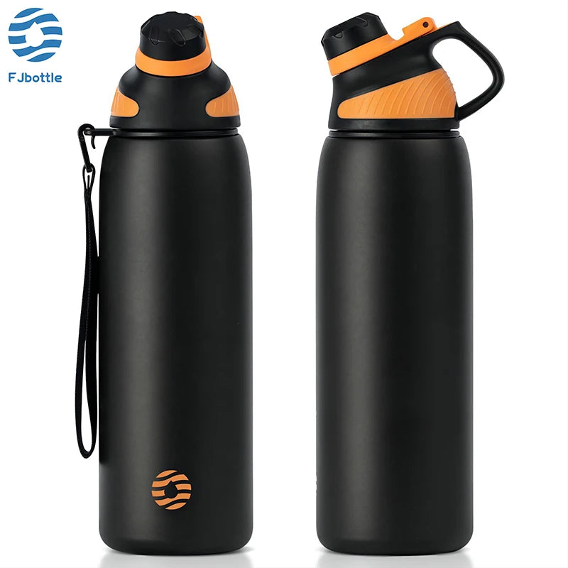 Stainless Steel Vacuum Flask – Magnetic Lid Thermal Mug for Outdoor Sports