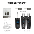 Wireless XLR Microphone System – Rechargeable Transmitter for PA Audio Mixer