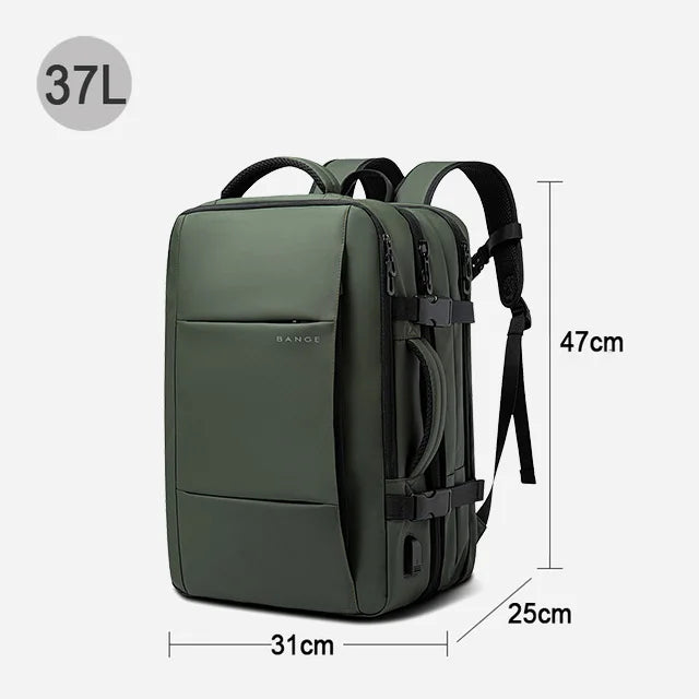 Expandable 17.3-inch Laptop Backpack – Waterproof Travel Bag for Men