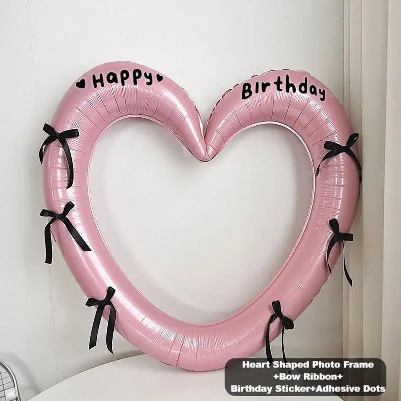 Heart Photo Frame Balloon – Decorative Prop for Birthday Parties and Weddings