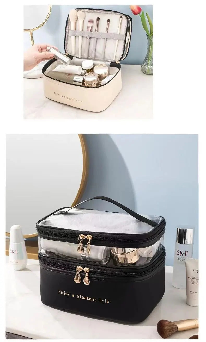 Portable Waterproof Makeup Bag – Large Capacity Travel Organizer for Toiletries