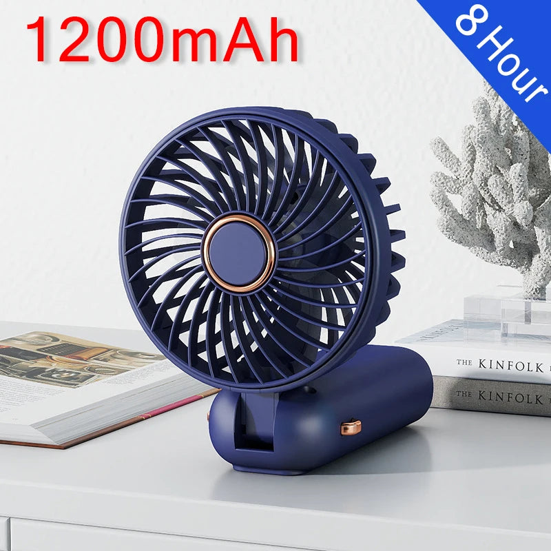 Portable Mini Handheld Fan – Rechargeable LED USB Cooler for Desk and Travel