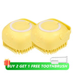 Silicone Pet Bath Brush – Shampoo Dispenser for Dog and Cat Grooming