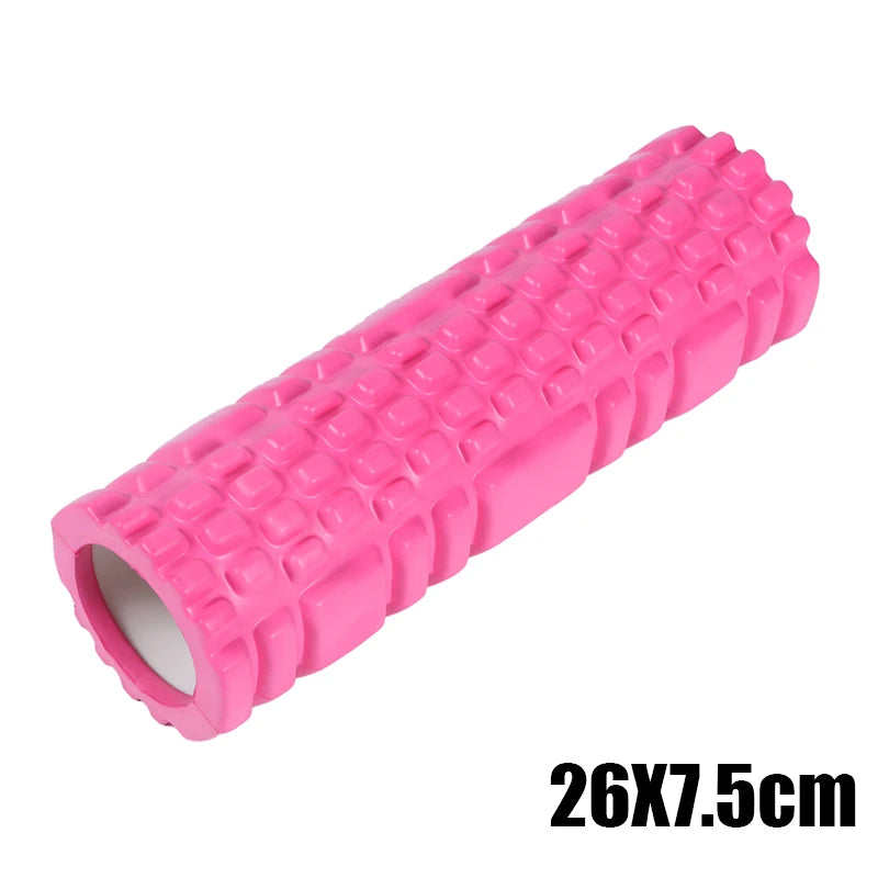 33cm Foam Yoga Massage Roller – Textured Grid Muscle Recovery for Gym Training