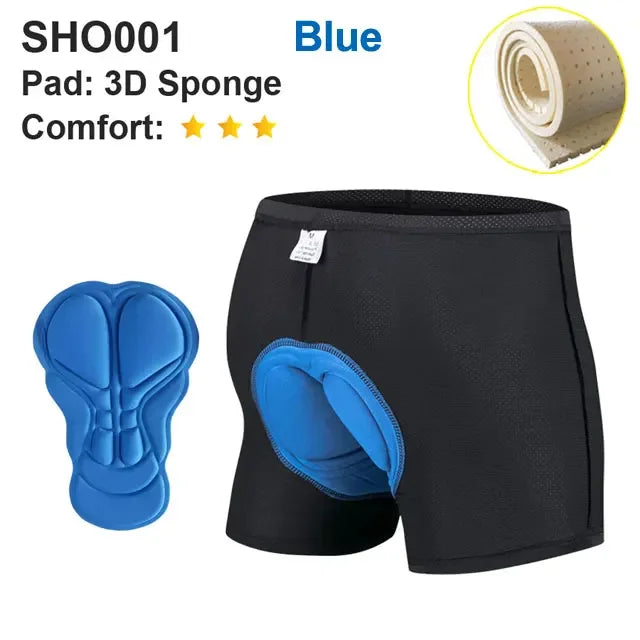 Padded Cycling Underwear – 5D Gel Shockproof Shorts for MTB Road Bike