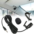 3.5mm External Microphone – Wired Clip-On Mic for Car Audio and Auto Radio