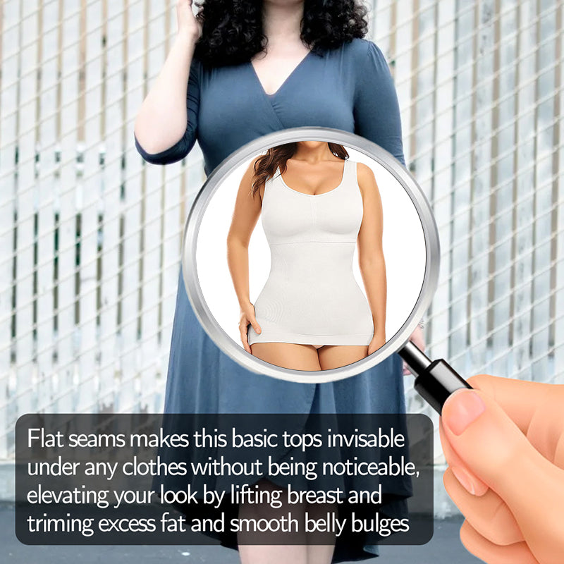Plus Size Shaper Cami – Built-in Bra Compression Tank for Tummy Control