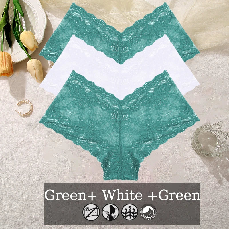 Floral Lace Panties – Sexy V-Waist Breathable Underwear for Women