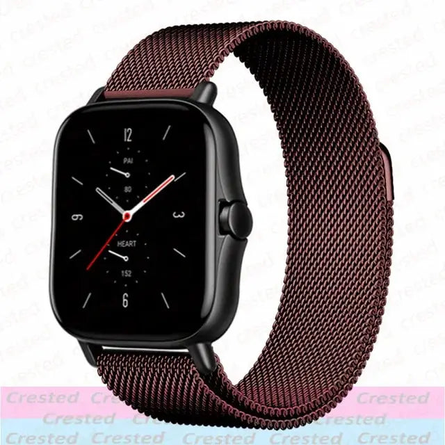 Milanese Stainless Steel Watch Band – 20mm 22mm Strap for Amazfit Smartwatches