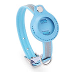 Adjustable Leather Airtag Collar – Reflective GPS Tracker for Pets
