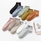 Embroidered Animal Cotton Socks – Soft Cartoon Crew Socks for Casual Daily Wear