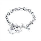 Pearl Charm Link Bracelet – Hollowout Star and Fire Ball for Women Jewelry