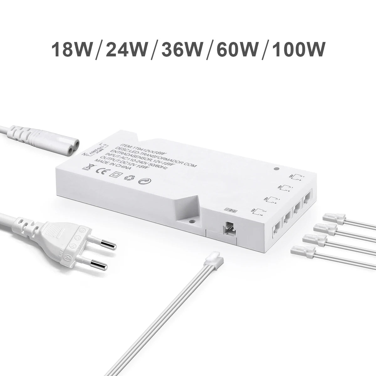 LED Transformer Power Adapter – Multi-Port Driver for Cabinet Lighting