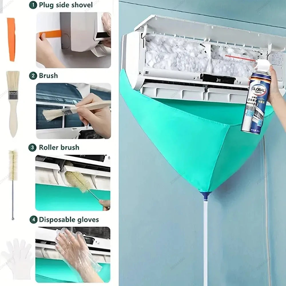 Air Conditioner Cleaning Kit – Leak-proof Cover for Professional Home Maintenance