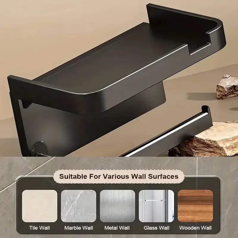 Wall Mounted Toilet Paper Holder – Plastic Storage Shelf for Bathroom