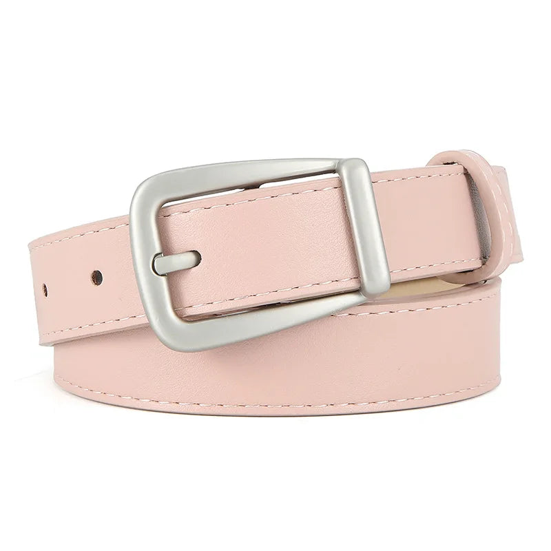 PU Leather Waist Belt – Metal Buckle Accessory for Women Jeans and Dresses