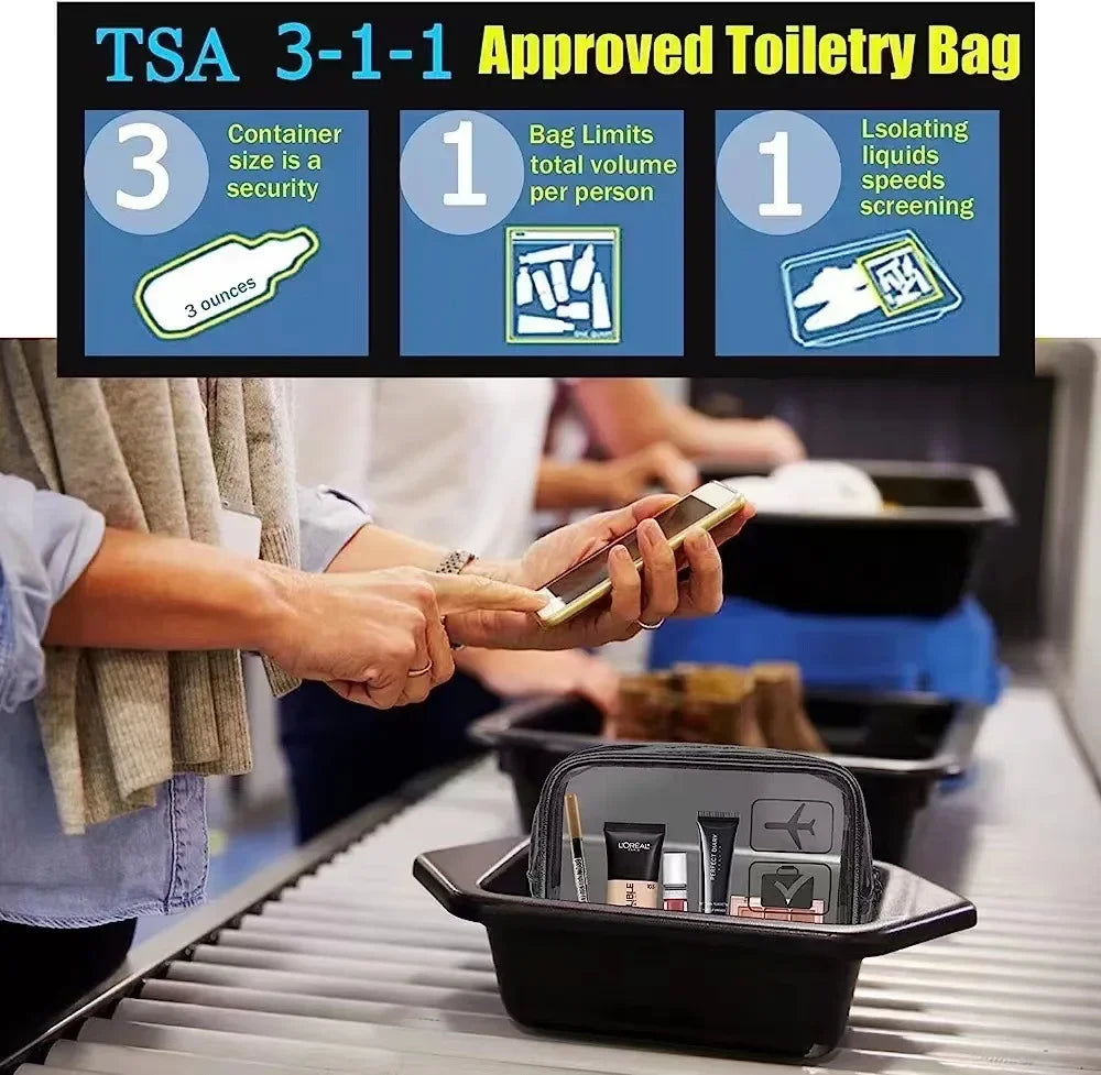 Transparent PVC Travel Toiletry Bag – Waterproof Cosmetic Organizer for Packing
