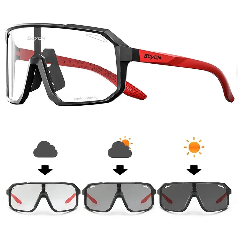 Photochromic Cycling Sunglasses – UV400 Protective Eyewear for MTB and Road Bike