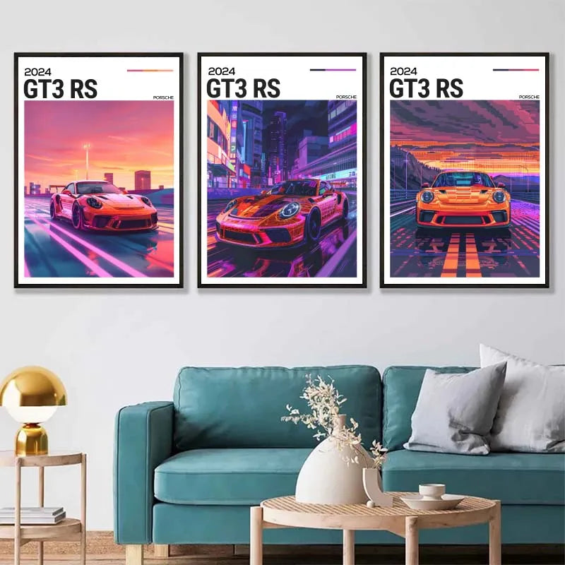 911 GT3 RS Canvas Print – Supercar Wall Art for Car Enthusiast Decor