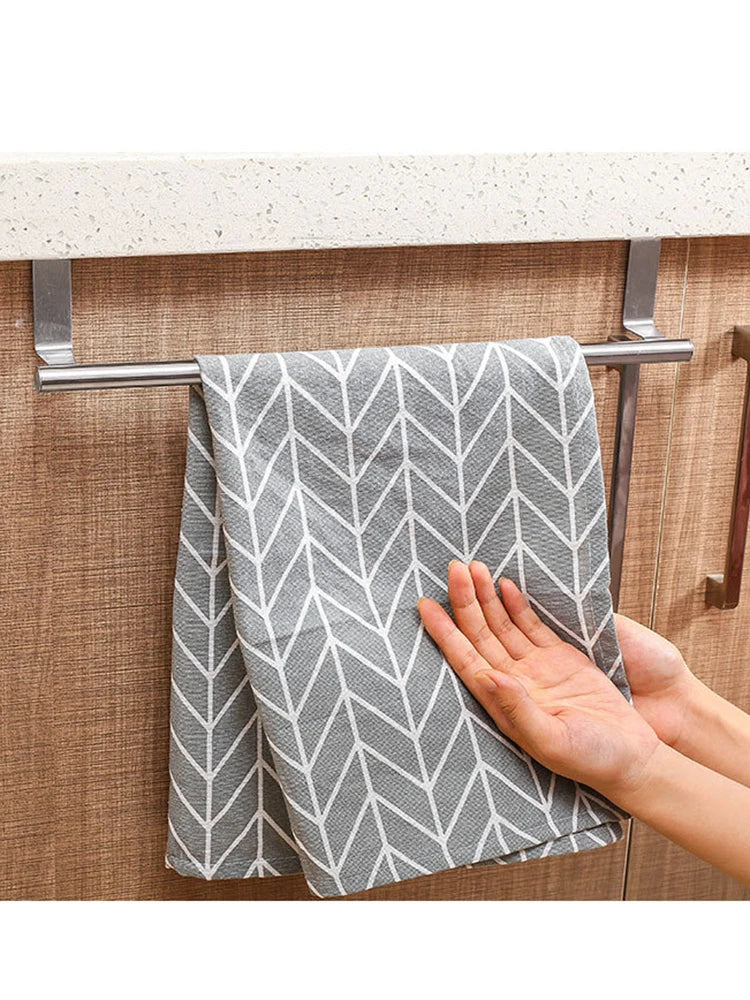Stainless Steel Towel Rod – Non-Punching Hanging Rack for Bathroom Kitchen