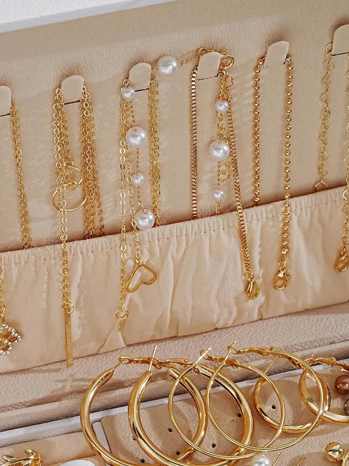 Faux Pearl Jewelry Set – Elegant Multi-Layered Necklace for Women