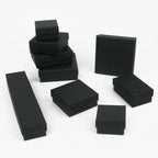 Black Square Jewelry Box – Velvet Display Organizer for Rings and Earrings