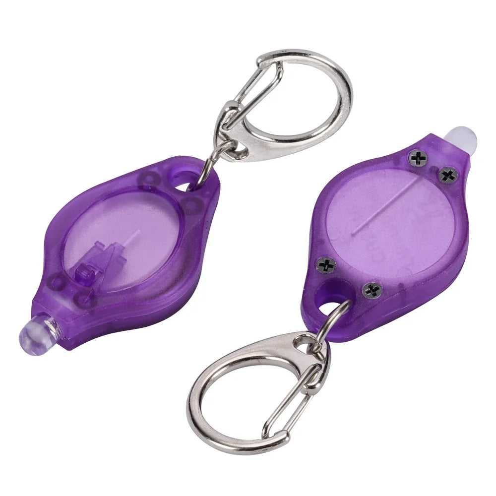 UV LED Keychain Flashlight – Dual 365/395nm Light for Stain and Ink Detection