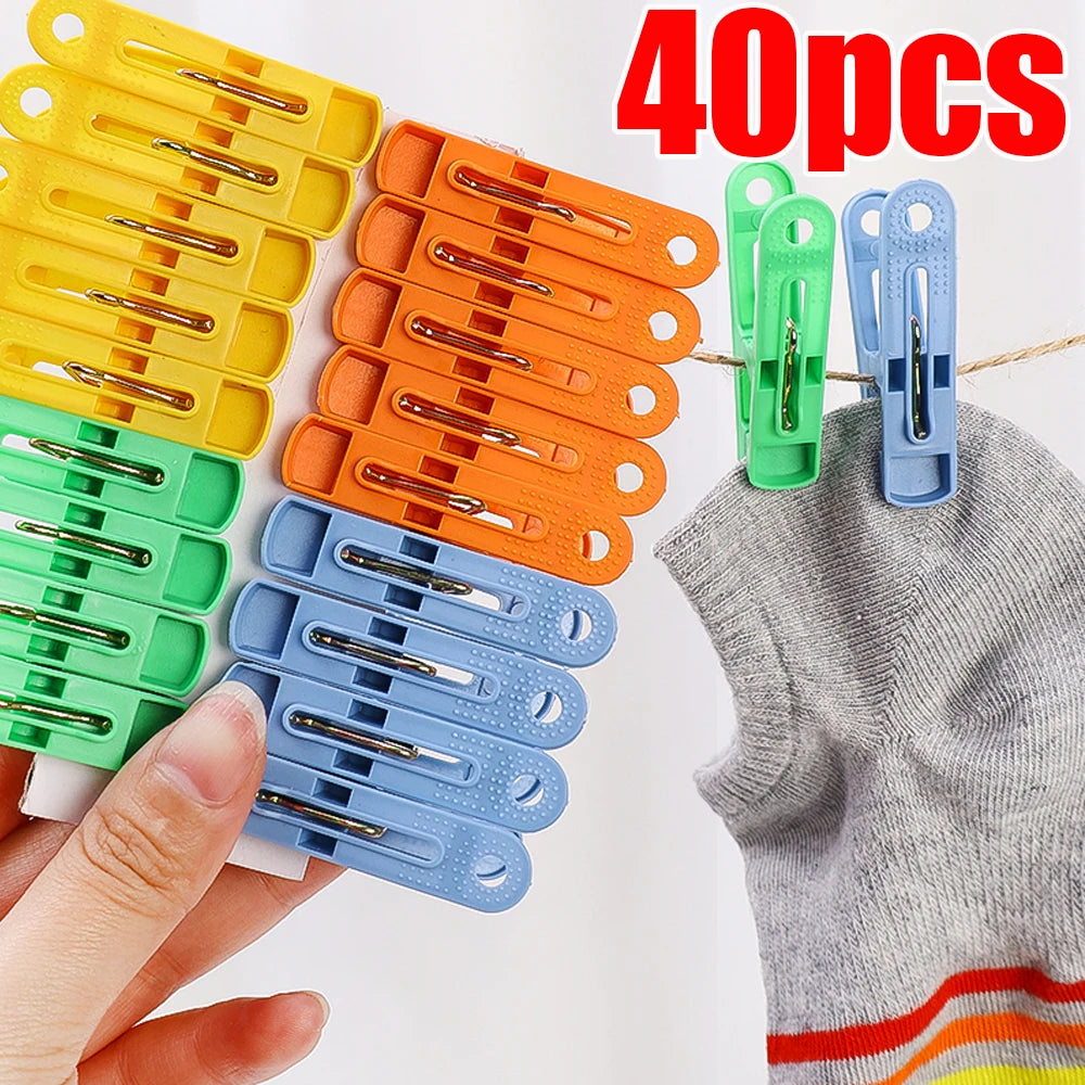 Plastic Laundry Clothespins – Durable Hanging Clips for Socks and Underwear