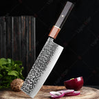 Hand Forged Japanese Chef Knife – Professional Kitchen Cleaver for Meat Cutting