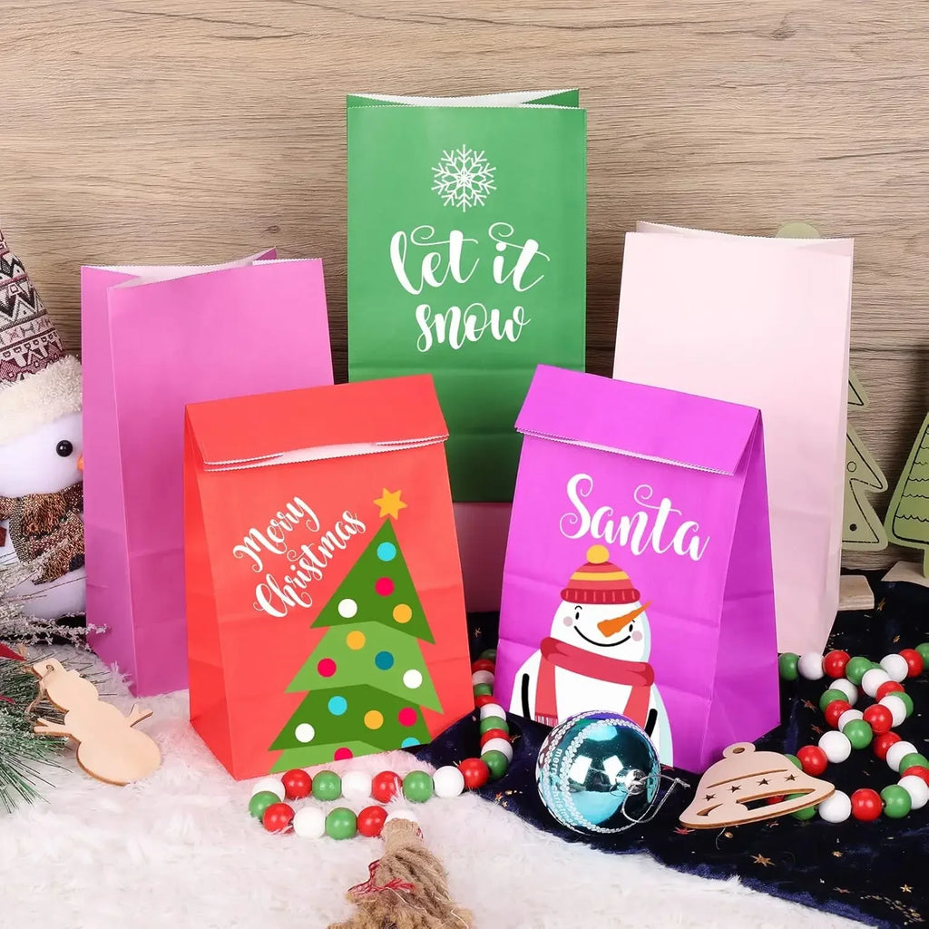 Paper Gift Bags – Small Colored Treat Sacks for Birthday Party Favors