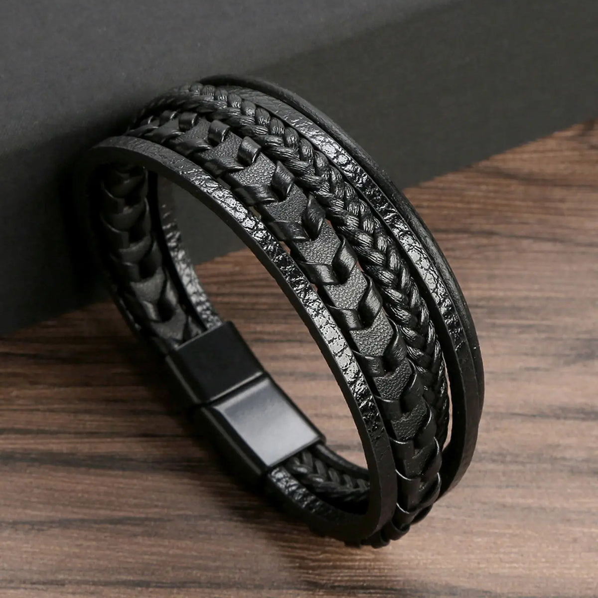 Tiger Eye Leather Bracelet – Multi-Layer Beaded Jewelry for Men