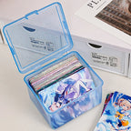 Transparent Plastic Storage Box – Desktop Organizer for Photocards and Stationery