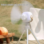 Portable Ceiling Fan – Adjustable LED Night Light for Dormitory Mosquito Nets