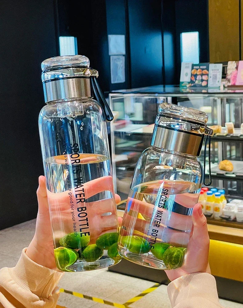 Large Capacity Glass Water Bottle – Transparent Milk Juice Cup for Outdoor Sports