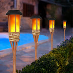 Handcrafted Bamboo Solar LED Torch – Flickering Flame Effect for Garden