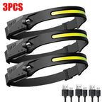 Rechargeable LED Sensor Headlamp – Motion Activated Light for Camping
